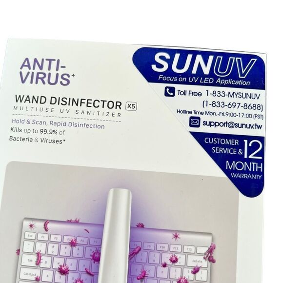 Anti-Virus Wand Disinfector X5 Multi UV Sanitizer NWOT - Picture 2 of 4